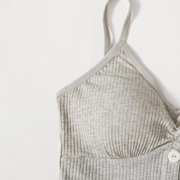 Cropped Tank with Button Detail - Picture 3 of 8